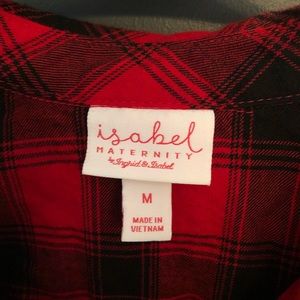 Isabel Maternity Plaid Tunic button up top
